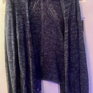Torrid heathered blue drape front cardigan sweater. Torrid size 0 (12).